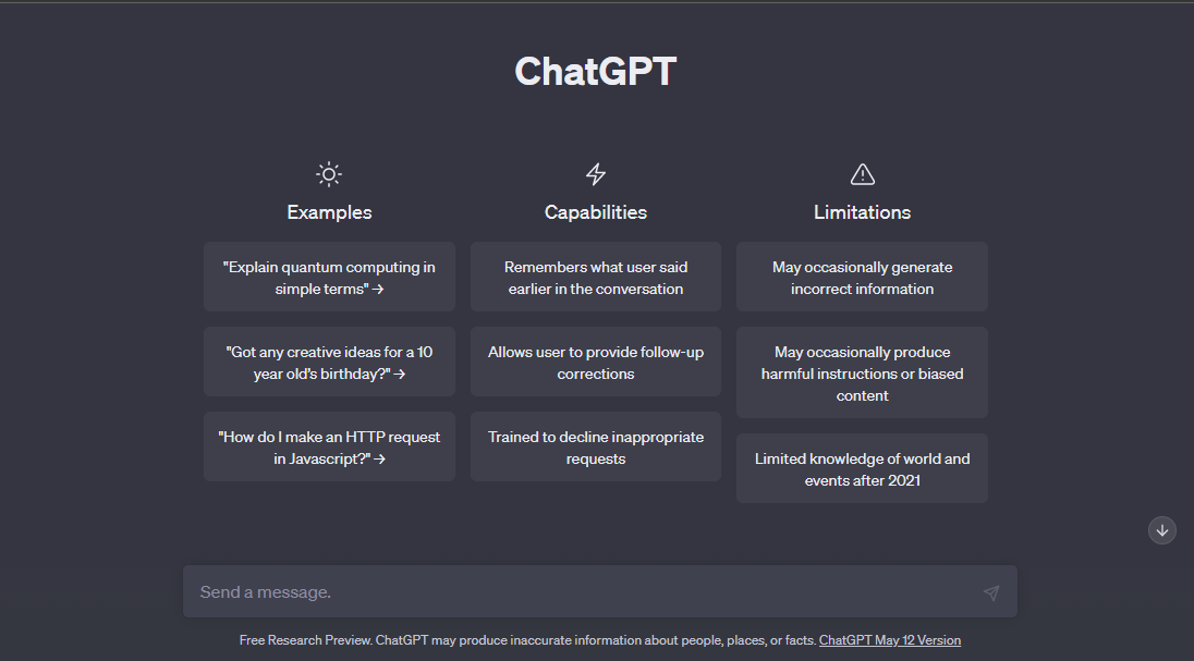 Interface - ChatGPT