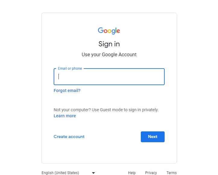 sign into google account