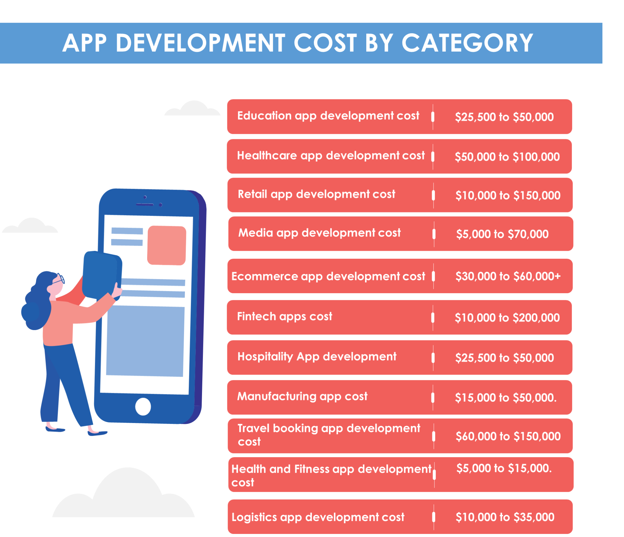 application development costs by category