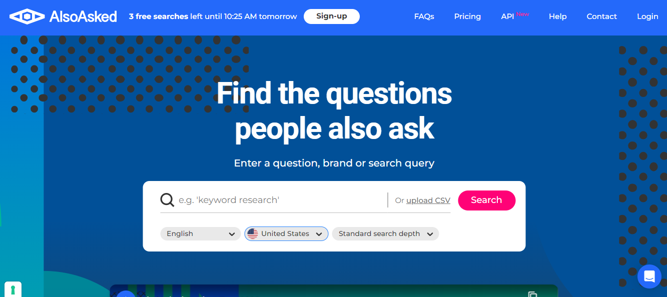 finding questions people also ask from AlsoAsked.com